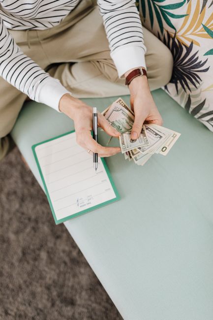 Open notebook with handwritten notes on a work desk